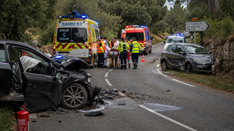 Minnie Driver inspired celebrity car accident scene on a rural French road